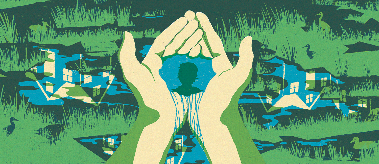 illustration of hands cupping water