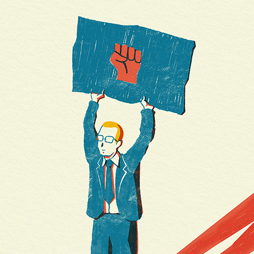 thumbnail of old woman in front of mirror with 3 nursing home staff workers around her