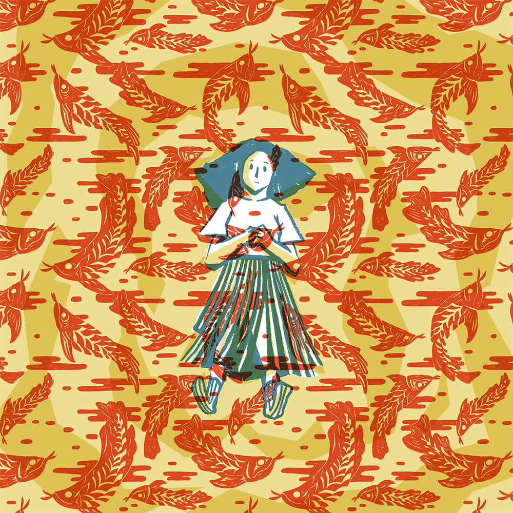 thumbnail of a nervous woman surrounded by fish