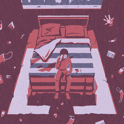 thumbnail of a figure sitting on a bed